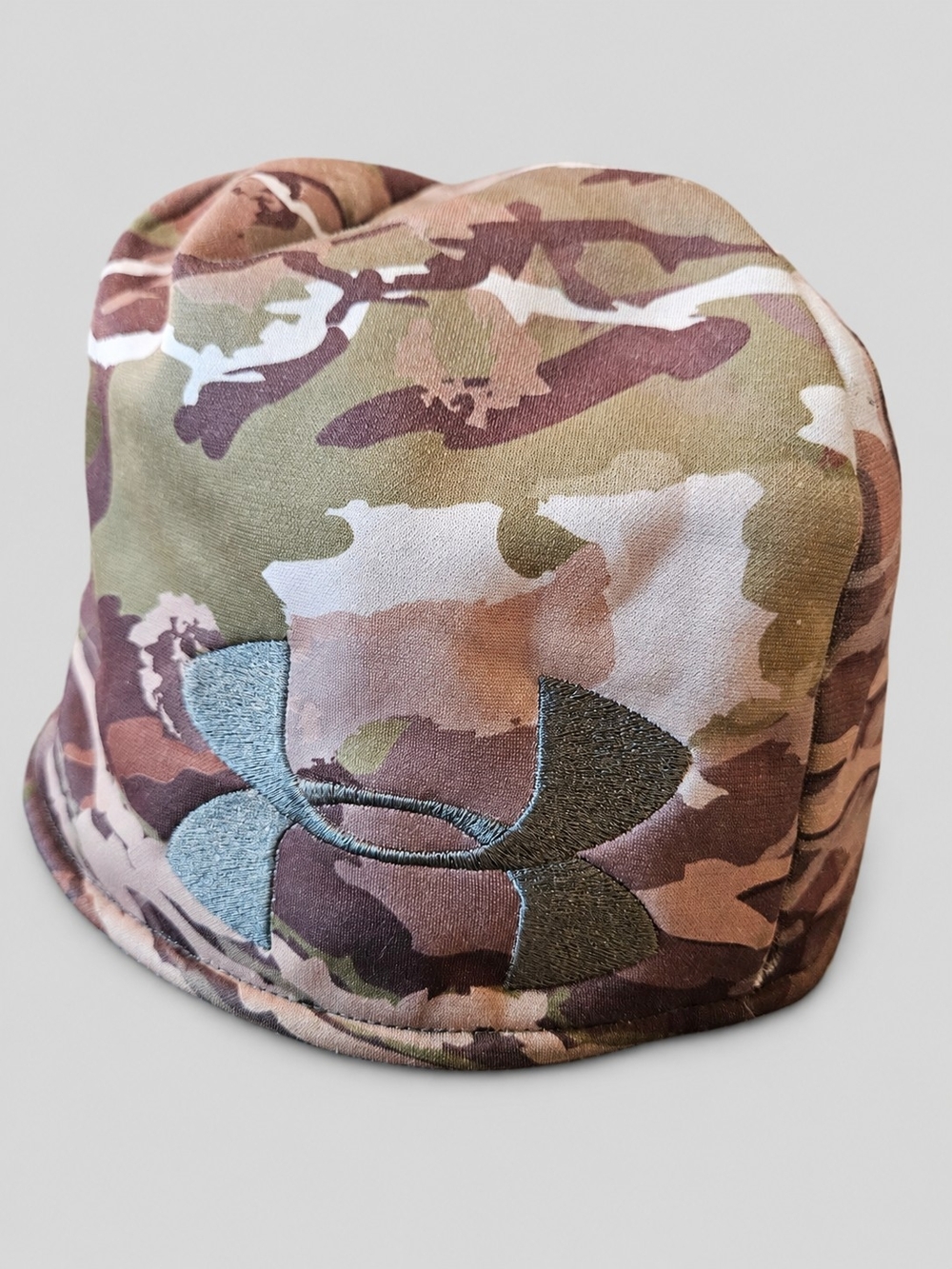Under Armour Camo Fleece Lined Beanie Brown Green ColdGear